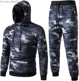 Męskie dresy dla męskich ubrania na terenie lekkoatletyczne 2-częściowy garnitur Autumn and Winter 2021 Casual Hoodie Hoodie Sports Suit Męski odzież Z230724