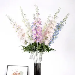 Dekoratif çiçekler 3pcs yapay sümbül menekşe çiçek şube fleurs yapıcıslar için sonbahar sonbahar ev düğün dekorasyon sahte çelenk