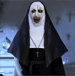 The Nun Horror Mask Halloween Cosplay Scary Latex Masks With Headscarf Full Face Hjälm Party Costume Cosplay Props