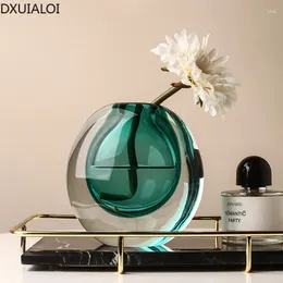 Vases DXUIALOI Modern Simplicity Glass Vase Decoration Home Dining Table TV Cabinet Living Room Desktop Hydroponic