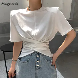 Womens TShirt Summer Fashion Tshirt Donna Cotone Bianco Magliette Manica corta Croce Elegante T-shirt Top Lady Mujer Camisetas 15918 230724