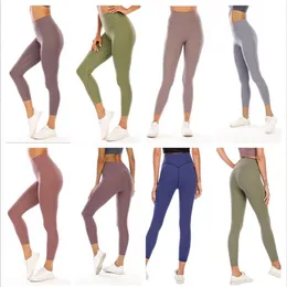 2021 Womens Stylist lu High yoga pantaloni leggings yogaworld allenamento fitness set da donna Wear Elastic Lady Full Tights Solid269e