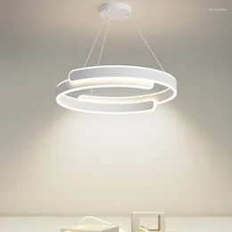 Lampy wiszące nordyckie lampy sufitowe biała minimalistyczna lampa druciana do sypialni stół do jadalni dom domowy oświetlenie wewnętrzne