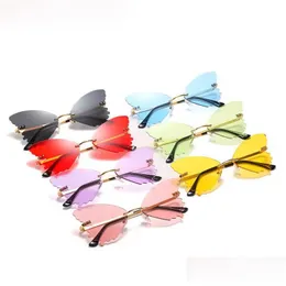 Óculos de sol Butterfly Shape Retro Eyewear Shades Vintage Irregar Women/Men Esigner Sun Glasses Drop Delivery Fashion Accessories Dhj2A