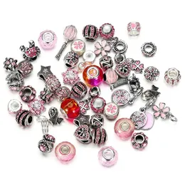 Legierung Mode Lose Perlen Lampwork Charms Für Diy Schmuck Machen Fußkettchen Armband Perle Europäischen Stil 50 Stücke Gemischt Großes Loch 5mm Drop De Dhscs