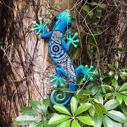 Geco Metallico Decorazione Parete - Scultura Ferro Artistico Per Interni Ed Esterni, Nero, 30x18cm - Foto 2