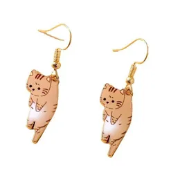 Charme dos desenhos animados pequeno gato gatinho brinco de metal para mulheres moda adorável gatinho animal bonito brincos simples festa aniversário jóias entrega direta