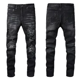 Jeans feminino jeans designer masculino 2023 designers masculinos calças jeans bordados de motociclista rasgados para tendência homem calças compridas streetwear designerS jeans Zipper Fly