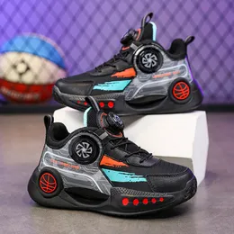 Nuove scarpe sportive con bottoni girevoli per bambini Scarpe da basket per bambini Traspiranti Ragazzi Ragazze Scarpe da ginnastica per il tempo libero Tenis Infantil