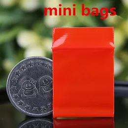 Vermelho Miniatura Miniatura Zip Lock Grip Sacos de embalagem de plástico Alimentos Feijões Doces Jóias Reclosáveis Pessos Pesados Auto-vedantes Pacote Pequeno St313o