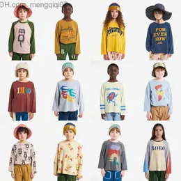 T-shirts T-shirts Ins Bobo Korean Childrens Autumn Winter Clothes For Girls Boys Baby Long Sleeve Tshirt Cartoon Funny Tops Wear Tee cotton 230224 Z230724