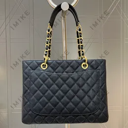 10A Luxury GST Bag Top grade Caviar Cow Leather Classic Quilted Plaid Metal Chain Shoulder Bag Designer Women's Shopping Bag Vintage Underarm HandbagTote Bag