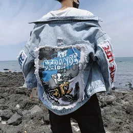 Herrenjacken Frühling und Herbst 2020 Mode Lässige Dellen Jeansjacke Herren Teenager Marke Koreanisch Gedruckte Delle Beliebte Jacke Männer Mantel J230724