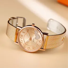 Women's Watches Women's Watch Silver Heart Dial Silicone Mesh Strap Wristwatch Reloj Mujer Montre Women's Watch 230724