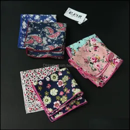 Presidential Pocket Square Handkakor 10st Lot 27Colors Valbara koreanska modedesigner Mens Print Flower Cotto301U