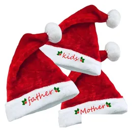 Beanie/Skull Caps Christmas Xmas Soft Hat Santa Claus Red Short Plush Noel Merry Christma Decor Gift Gott nytt år traditionellt mös