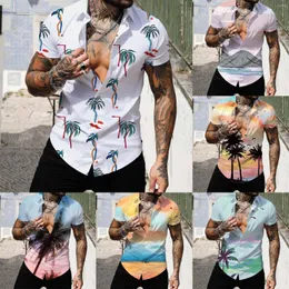 Męskie koszule mody druk mody spersonalizowany guziki klapi w dół koszulka krótka męska plecak z długim rękawem typu n mężczyzn