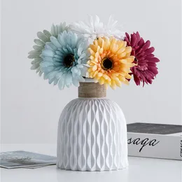 Vaso De Cerâmica Branco 24cm - Decorativo Moderno | Para Flores E Grama Dos Pampas
