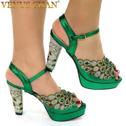 Sexiga sandaler Kvinnor Thin Pump Party High Heels Special Ankomst bröllop N. Green Nigerian Shoes 2 79