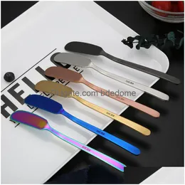 Knives Gold Butter Knife Stainless Steel Home Kitchen Dining Flatware Cheese Dessert Spreader Spata Tool Cutlery Bar Drop Delivery Gar Dhoti