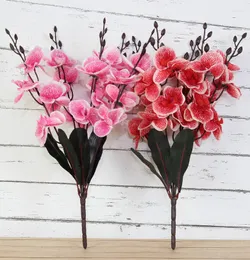 Decorative Flowers Artificial Flower Bouquet Phalaenopsis Dancing Orchid Wedding Home Decor Ornaments Plants Arrangement Silk Floral