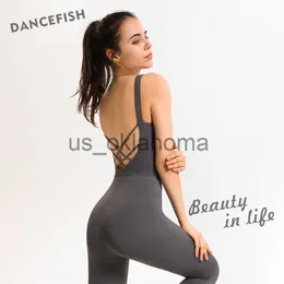 Strój jogi Danceffish Sport Outfit for Woman Fitness Case Piękny back odzież sportowa taneczna joga JOGA JOGA J230725