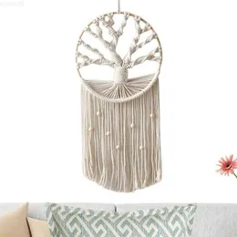 Obiekty dekoracyjne figurki tkane gobelin wisząca na ścianę dekoracja w stylu bohemian snomcatcher do domowej sypialni Macrame Decor 2021 gorąca sprzedaż L230724