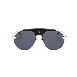 Sunglasses Fashion Men And Women Unique Metal Frame Design Casual Simple Frog Mirror UV400