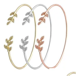 Bracelete Bohemian Leaf Cuff Bracelets Para Mulheres Punk Personality Open Bracelet Feminin Minúscula Mão Jóias Drop Delivery