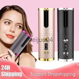 Curling Irons Curler Modeler Wireless Automatic Hair Rotating Curling Irons Portable Auto Magic Cordless Hair Curler x0721