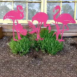 Torebki biżuterii Flamingo Dekoracja sztuki na zewnątrz metalowy ogród artystycznie zdobiony
