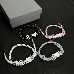 Nieuwe Italiaanse Design Sieraden Leren Touw Armband Verstelbare Heren en Dames B-Letter Armband