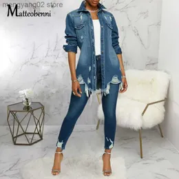Giacche da donna 2020 Autunno Moda sexy Giacca di jeans da donna Manica lunga Boyfriend Style Casual Giacca di jeans Vintage Button Streetwear Top Coat T230724
