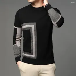 Camisolas Masculinas 2023 Fashion High End Designer Brand Mens Knit Black Lã Pullover Sweater Gola Tripulada Autum Winter Casual Jumper Clothes