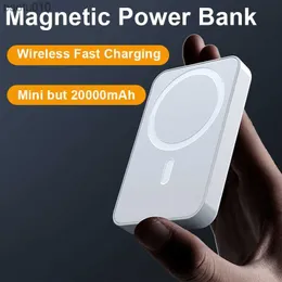 20000MAH Magnetic Power Bank Mini Portable Large Capacity Charger PD20W Wireless Fast Charge Externt batteri för iPhone L230619