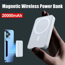 Wireless Magnetic Power Bank Mini Portable 20000mah Charger PD20W Telefonladdare Snabbladdning Externt batteri för iPhone L230619