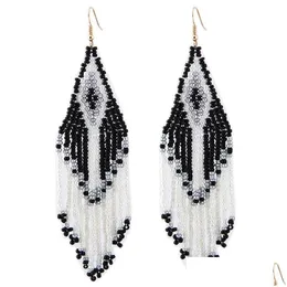 Dangle Chandelier Handmade Boho Mticolor Beads Tassel Earrings For Women Ear Vintage Jewelry Long Big Statement Drop Delivery