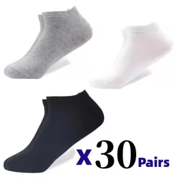 Skarpetki 60pcs/Lot = 30pairs Socks Męskie Skarpetki biznesowe czarne skarpetki łodzi Skarpetki swobodne wygodne stałe kolorowe bielce