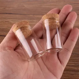 50pcs 10 مل الحجم 24 40 مم أنبوب اختبار صغير مع Cork Stopper Spice Bottles حاويات الجرار DIY CRAFT190H