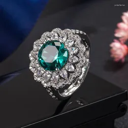 Wedding Rings Astuyo Wish Fashion Ring For Women Blue Green Moissanite Stones Engagement Proposal 1 Carat Female Present Gift