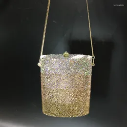 Abendtaschen XIYUAN Frauen Gold Farbe Kristall Strass Clutch Tasche Hohle Metall Kupplungen Für Braut Hochzeit Party Handtasche Geldbörse