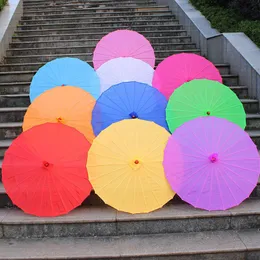 المظلة الصينية الملونة الأبيض المظلات الوردي الصين التقليدية الرقص اللون الباراسول اليابانية الحرير الدعائم