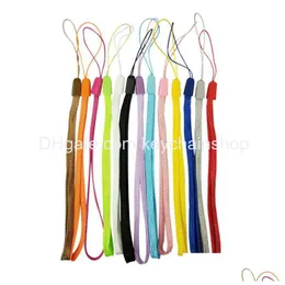 Chaveiros de náilon cordão de telefone doces cores alças de pendurar para celular para mp4/3 chaveiros estilos esportivos drop delivery jóias dhzhs