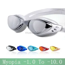 Goggles Myopia Swimming glasses -1.0~-10 Waterproof Anti-Fog arena Prescription swim eyewear water Sile Big diving goggles Men Women HKD230725