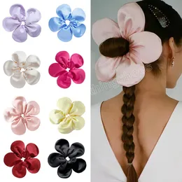 Flower Scrunchies Kobiety wyjątkowo duże scrunchie duże gęste elastyczne puszyste włosy krawat