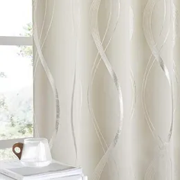 Vorhang Solid Wave Foliendruck Verdunklungsvorhänge Wärmeisolierte Ösenhaken für Schlafzimmer Wohnzimmer Esszimmer 1 Panel