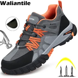 Dress Shoes Waliantile S3 Insulation Safety Men Male Construction Nonslip Working Boots Indestructible Puncture Proof Sneakers 230725