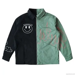 Designer Clothing Mens Jackets Fashion Brand Coat Outdoor Casual Coats Travi Scotts Same Evil Flame on Jacket Yin Yang Contrast Zipper Jacket