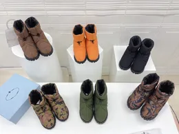 Nowe zimowe buty nylonowe nylon kostki guma śniegu Sole unisex luksusowy projektant wysokiej jakości eiderdown non slip half booties buty fabryczne rozmiar 35-45
