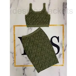 Dwuczęściowa sukienka designerska kobiety Summer luksusowy list modny na dzianina trójwymiarowa ulga seksowna dwupiesowa damska spódnica 2C9Q